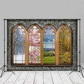Lofaris Stone Wall Four Season Window Backdrop For Photography